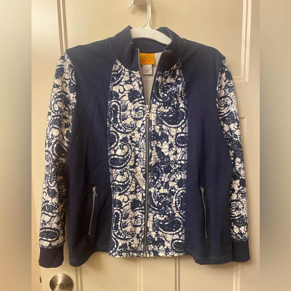 Ruby Rd Blue Petite Yoga Athletic Jacket sz Large Petite